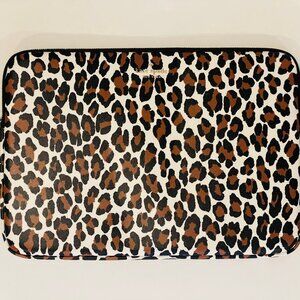 Kate Spade Madison Spotted Leopard Universal Size Laptop Sleeve, brown, cream